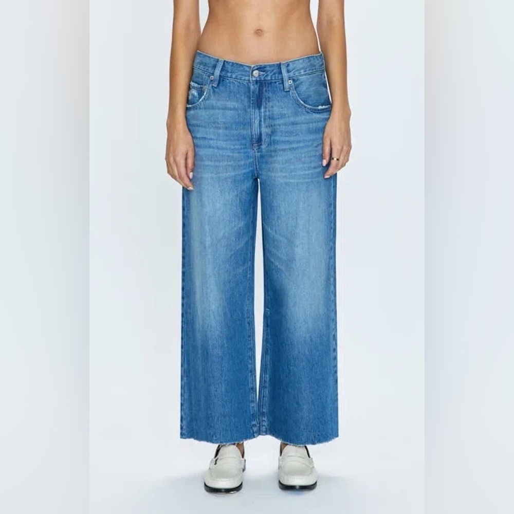 Pistola Jadyn Low Slung Crop Wide Leg Jeans In Amalfi